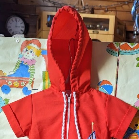 50% OFF Appraised Value-Vintage Infant’s Hooded Nautically-Themed Light Jacket - Picture 3 of 5